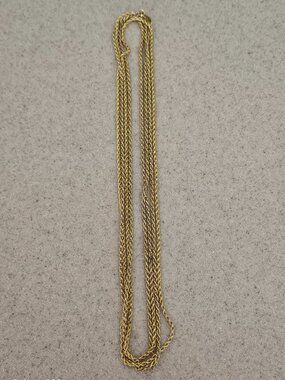 VINTAGE RARE SIGNED N82 MONET ? COSTUME ROPE GOLD 78" LONG NECKLACE CHAIN